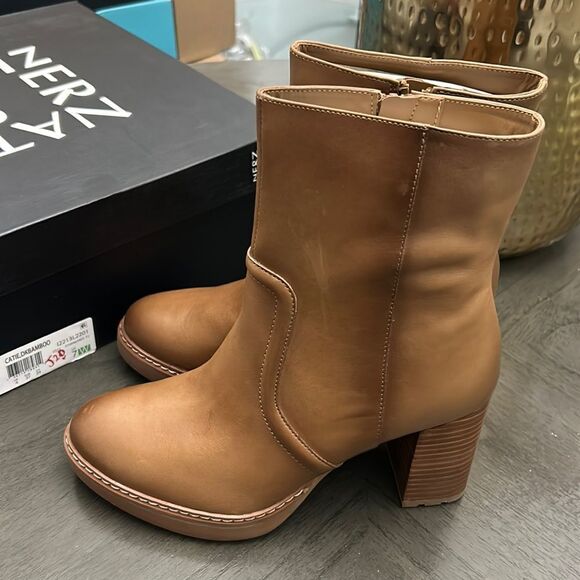 NATURALIZER CATIE WOMENS LEATHER HEELS MID-CALF BOOTS (WIDE) - Picture 5 of 9